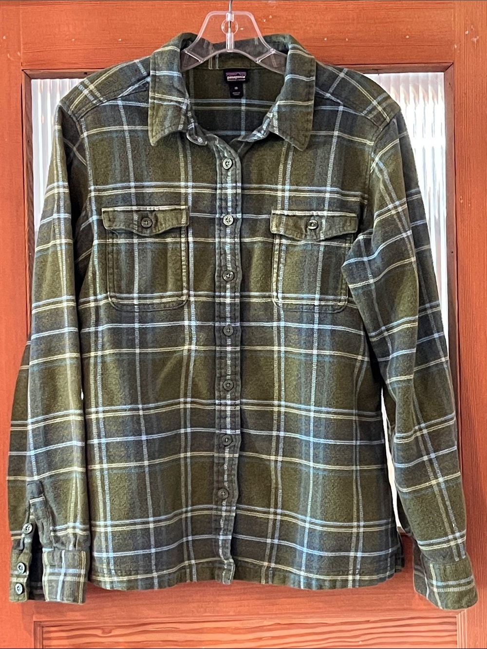 Patagonia Olive Green Plaid Flannel Shirt Jacket